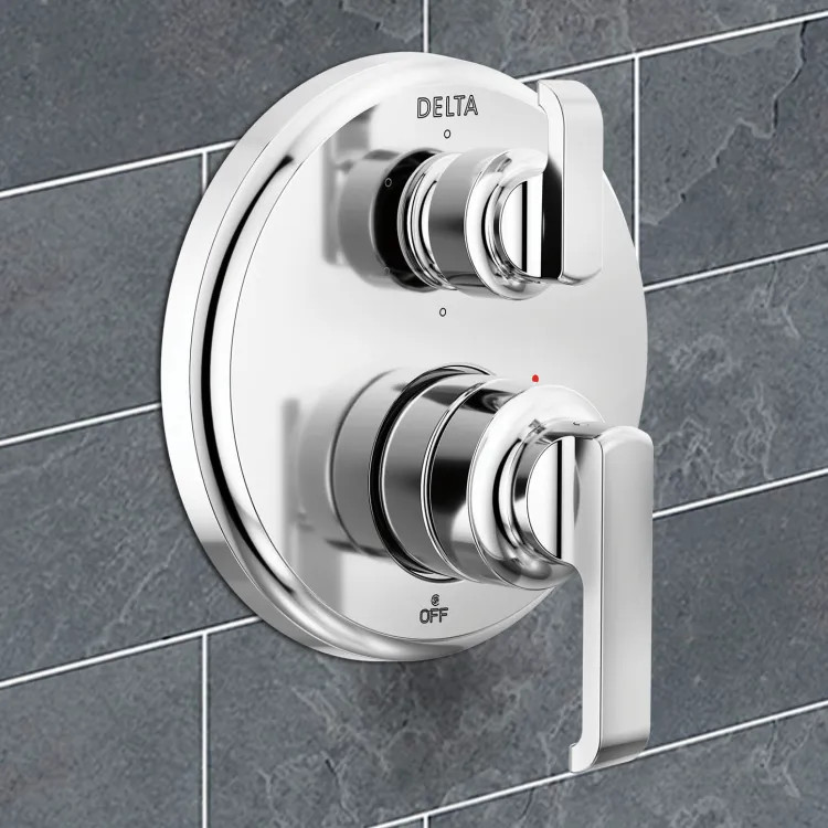 Delta Tetra Monitor 14 Series Integrated Diverter Trim With 6-Setting, MultiChoice, MagnaTite, ADA, Lumicoat Chrome - T24989-PR
