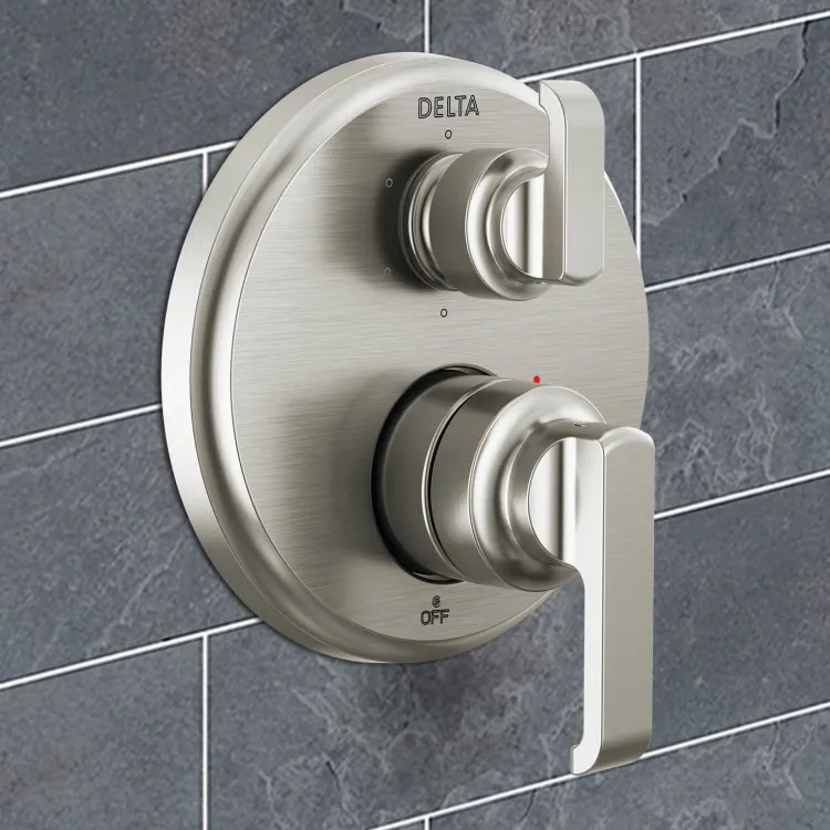 Delta Tetra Monitor 14 Series Integrated Diverter Trim With 6-Setting, MultiChoice, MagnaTite, ADA, Lumicoat Stainless - T24989-SS-PR