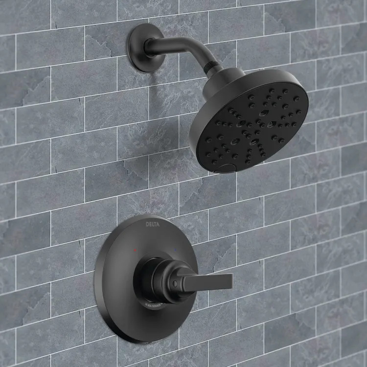 Delta Tetra Monitor 14 Series Shower Trim, Touch-Clean, H2Okinetic PowerDrench, MultiChoice, ADA, Matte Black - T14289-BL