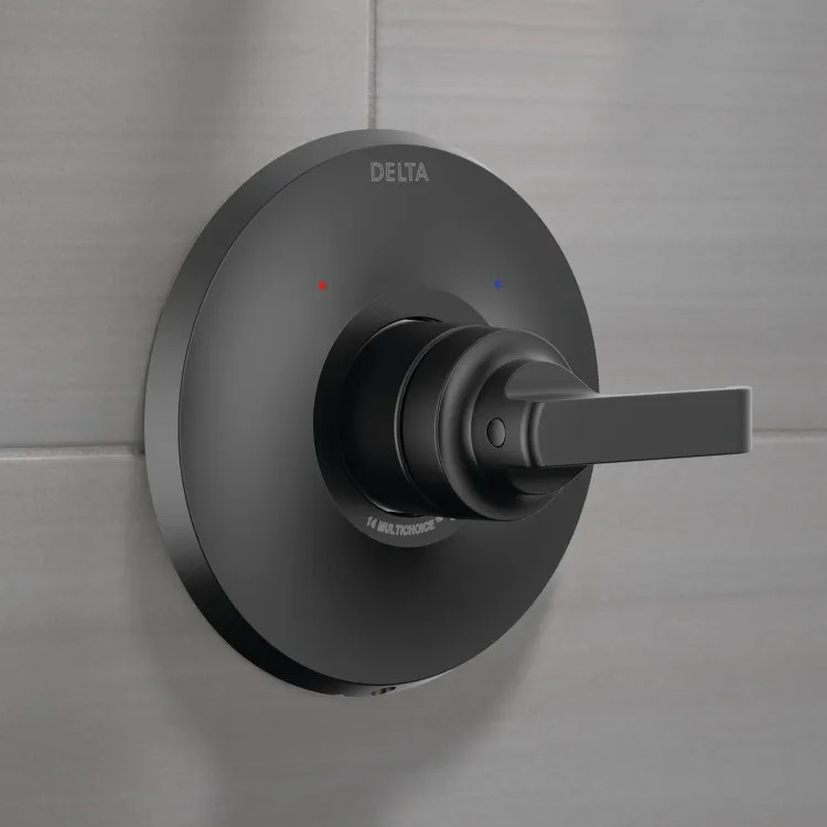 Delta Tetra Monitor 14 Series Valve Only Trim, Lever Handle, MultiChoice, ADA-Compliant, Matte Black - T14089-BL