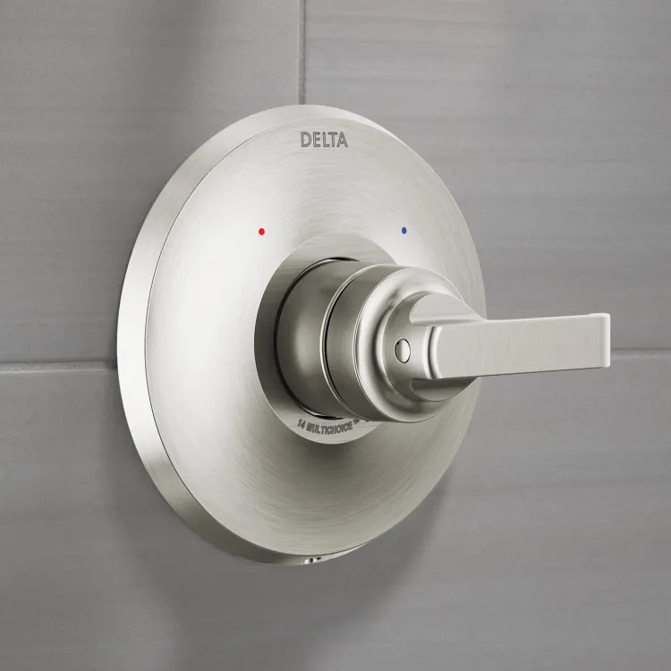 Delta Tetra Monitor 14 Series Valve Only Trim, Lever Handle, MultiChoice, ADA-Compliant, Lumicoat Stainless - T14089-SS-PR