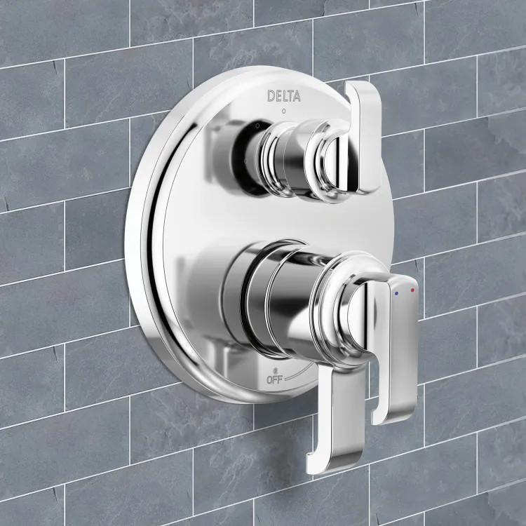Delta Tetra Monitor 17 Three-Function Diverter Pressure Balance Valve Trim, ADA, 5.8 GPM, Lumicoat Chrome - T27889-PR
