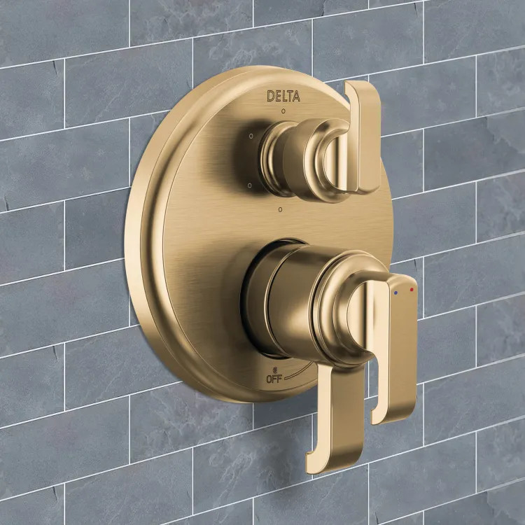 Delta Tetra Monitor 17 Six-Function Diverter Pressure Balance Valve Trim, ADA, 5.8 GPM, Lumicoat Champagne Bronze - T27989-CZ-PR