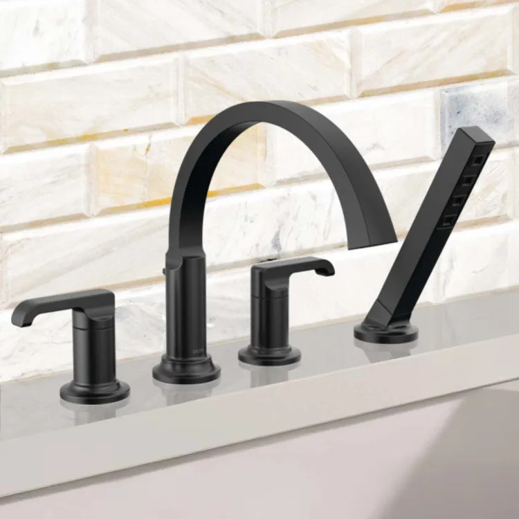 Delta Tetra Roman Tub Lever Handles, Matte Black - H588BL