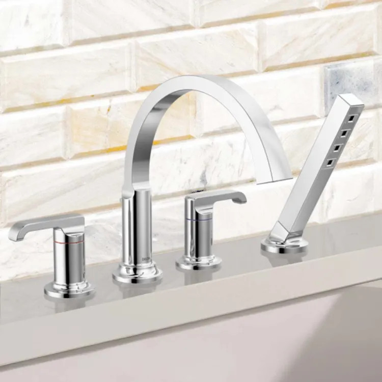 Delta Tetra Roman Tub Lever Handles, Lumicoat Chrome - H588-PR