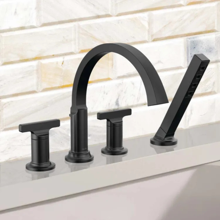Delta Tetra Roman Tub T-Lever Handles, Matte Black - H590BL