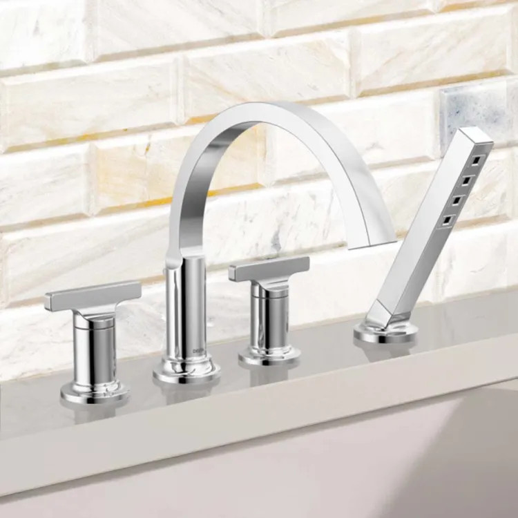 Delta Tetra Roman Tub T-Lever Handles, Lumicoat Chrome - H590-PR