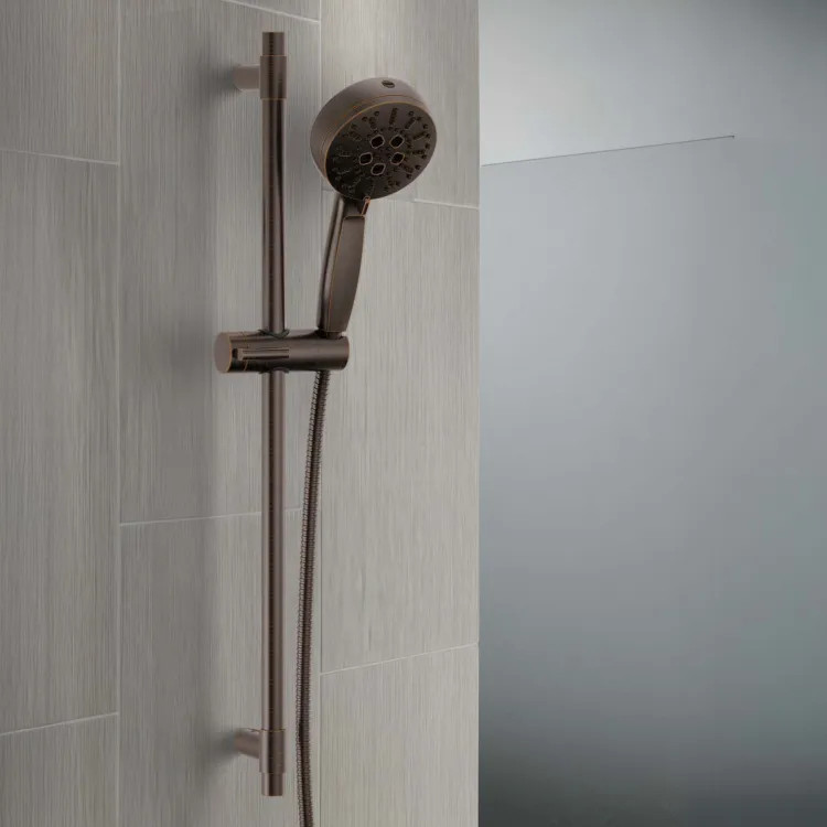 Delta Wall Mount 27" Slide Bar Hand Shower, H2Okinetic PowerDrench, ProClean, Touch-Clean, 7 Setting, 1.75 GPM, Venetian Bronze - 51584-RB