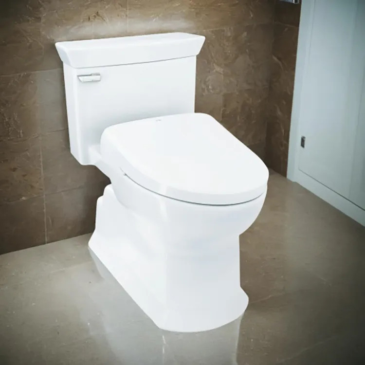 TOTO Eco Soiree WASHLET+ One-Piece Toilet w/ S7 Bidet Seat, 1.28 GPF, AutoFlush, Contemporary Lid, Cotton White - MW9644726CEFGA#01