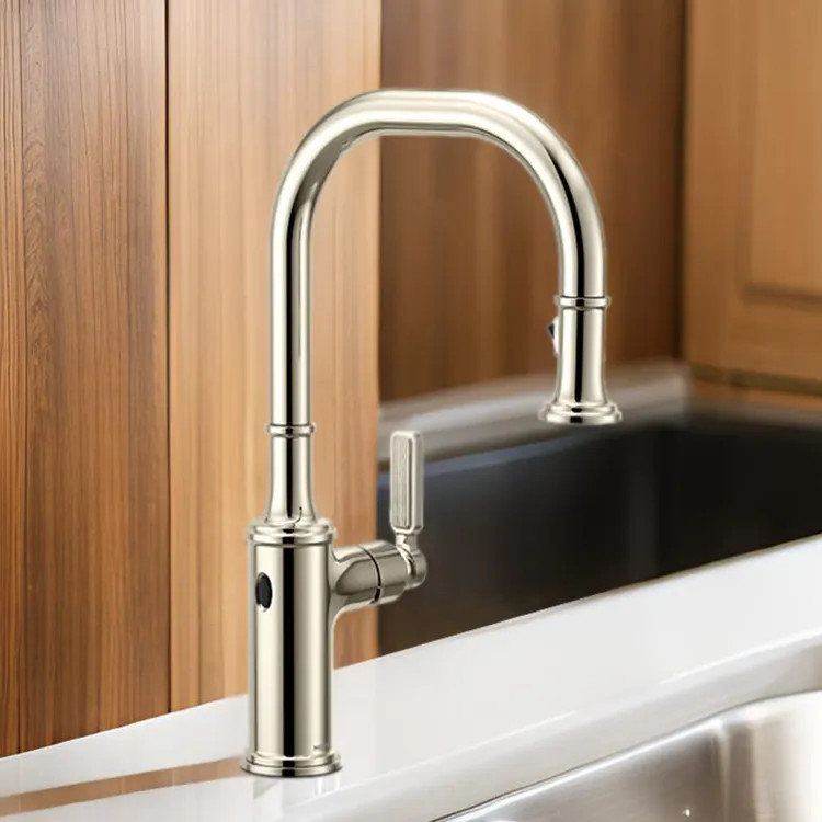 Moen Smyth One-Handle, High Arc Pulldown Kitchen Faucet, MotionSense Wave, 1.5 GPM, Polished Nickel - 7770EWNL