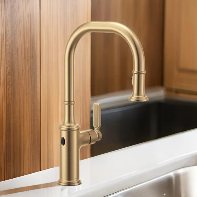Moen Smyth One-Handle, High Arc Pulldown Kitchen Faucet, MotionSense Wave, 1.5 GPM, Bronzed Gold - 7770EWBZG