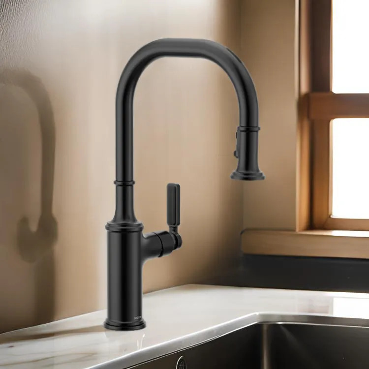 Moen Smyth One-Handle, High-Arc Pulldown Kitchen Faucet, Voice Activated, 1.5 GPM, Matte Black - 7770EVBL