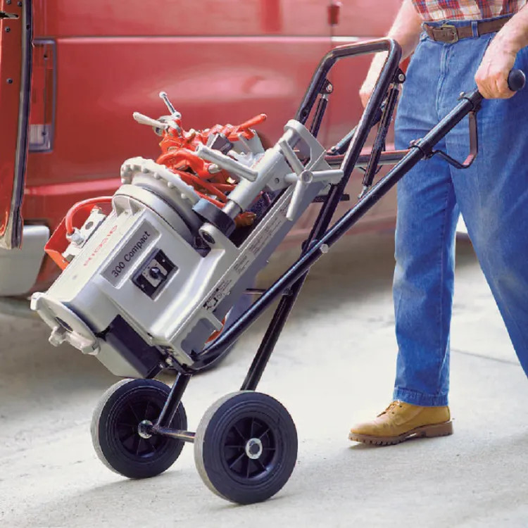 RIDGID Model 300 Compact Threading Machine Kit with 250 folding wheel stand, 1/8"-2" NPT, 115V, 36 RPM - 67182