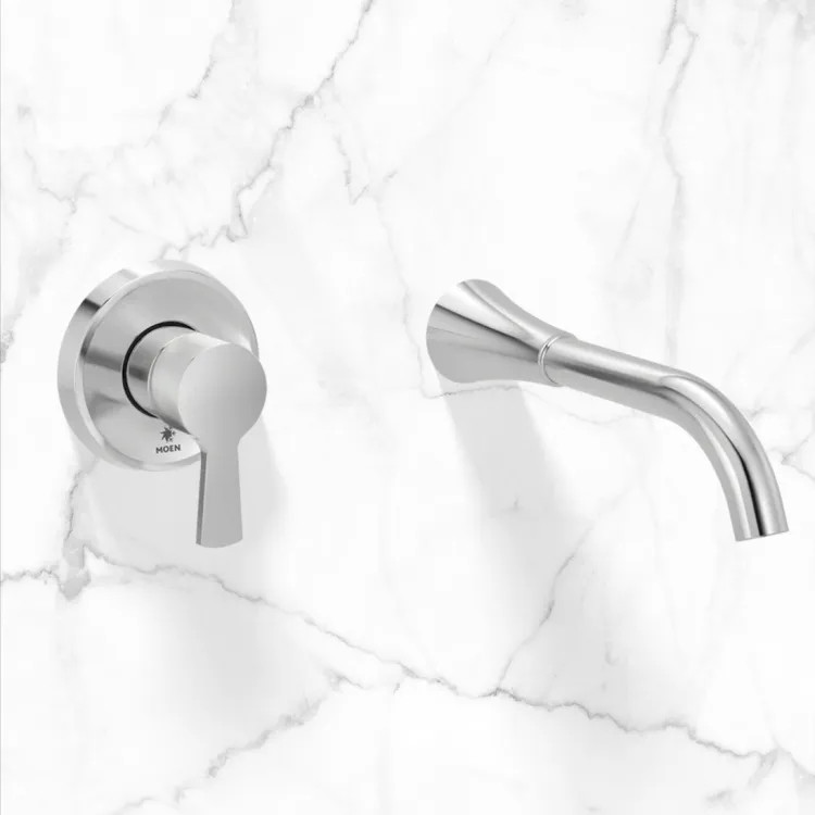 Moen Jase Wall Mount Tub Filler, One Handle, ADA, 8 GPM, Chrome - WT430