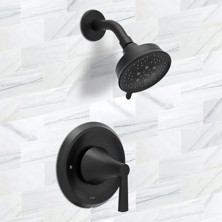 Moen Jase Posi-Temp Shower Only Trim, M-PACT, ADA, 1.75 GPM, Matte Black - T2412EPBL
