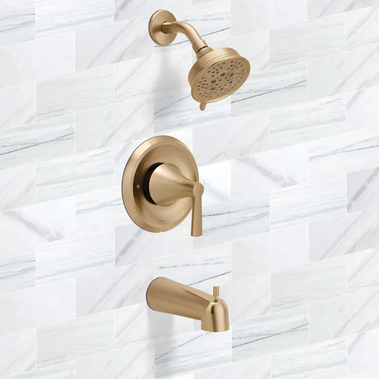 Moen Jase Posti-Temp Tub/Shower Trim, M-PACT, ADA, 1.75 GPM, Bronzed Gold - T2413EPBZG