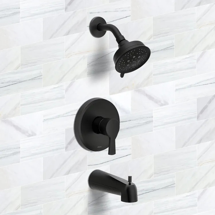 Moen Jase M-CORE 2 Series Tub/Shower Trim, M-PACT, ADA, 1.75 GPM, Matte Black - UT2413EPBL