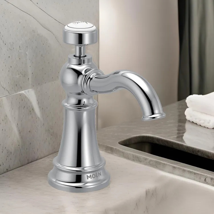 Moen Weymouth Traditional Kitchen Soap Dispenser, 18 oz., Chrome - S3949C