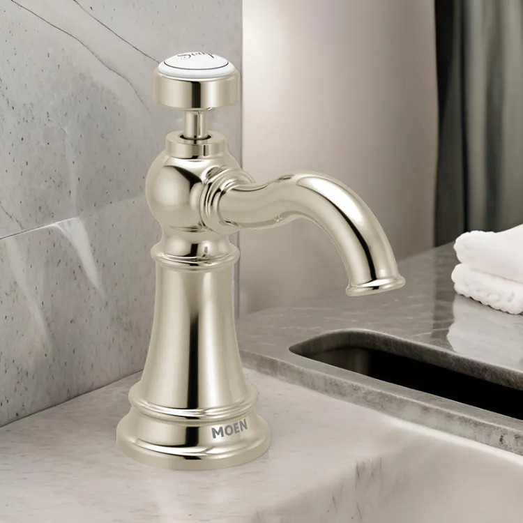 Moen Weymouth Traditional Kitchen Soap Dispenser, 18 oz., Polished Nickel - S3949NL