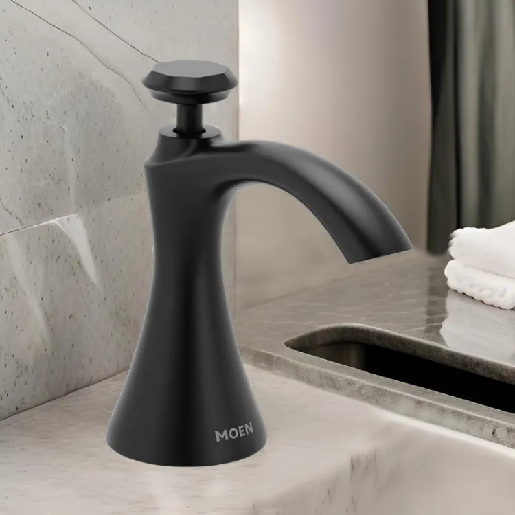 Moen Sinema Modern Kitchen Soap Dispenser, 18 oz., Matte Black - S3950BL
