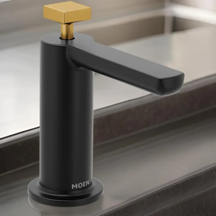 Moen Nio Modern Kitchen Soap Dispenser, 18 oz., Matte Black - S3952BL