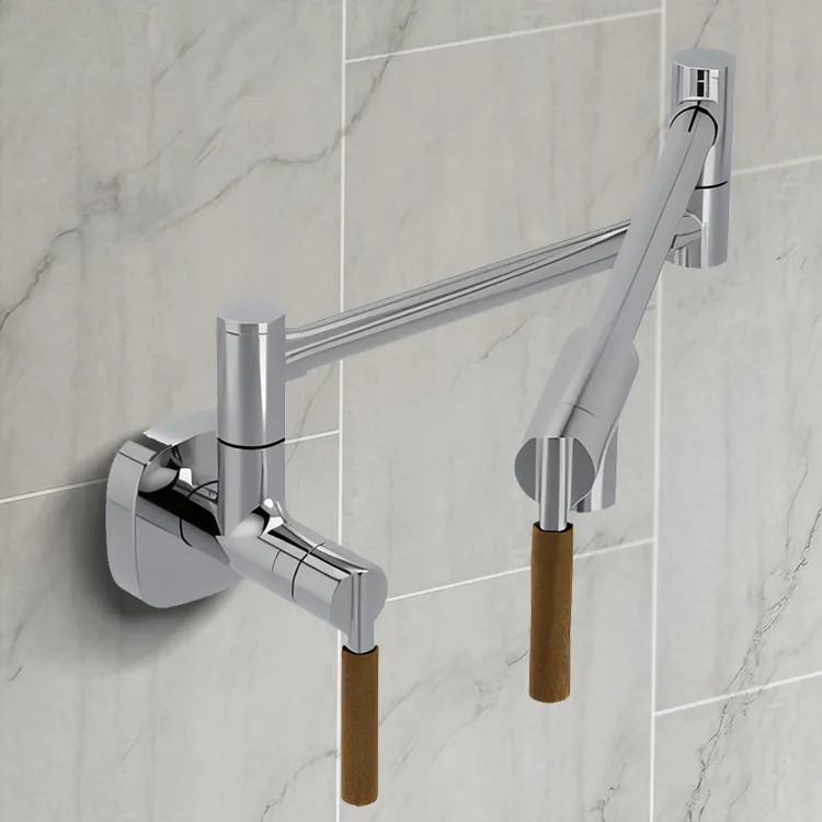 Moen Tenon Wall-Mounted Two-Handle Swing Arm Kitchen Pot Filler Faucet, 5.5 GPM, Chrome - S6652C