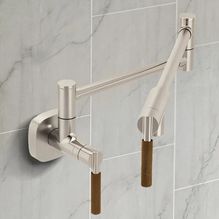 Moen Tenon Wall-Mounted Two-Handle Swing Arm Kitchen Pot Filler Faucet, 5.5 GPM, Spot Resist Stainless - S6652SRS