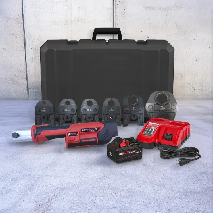 ProStock 18V Press Tool Kit with 1/2" to 2" Copper Press Jaws, M18 Battery and Charger, and Carrying Case - PS89241M-SETM1