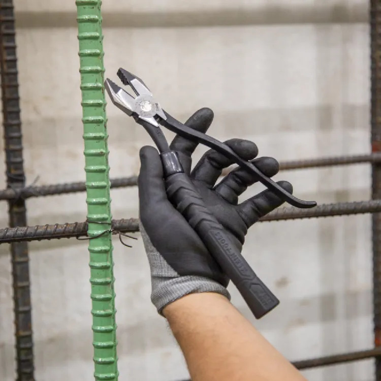 Klein 9" Slim-Head Ironworker's Pliers with Comfort Grip and Aggressive Knurl, Steel - M2017CSTA