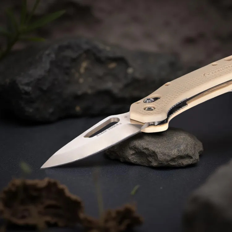 Klein KTO Resurgence Knife with Drop Point Blade and Sand Handle, Stainless Steel - OGK000TNT