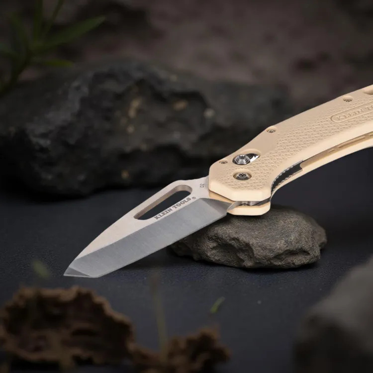 Klein KTO Resurgence Knife with Tanto Blade and Sand Handle, Stainless Steel - OGK001TNT
