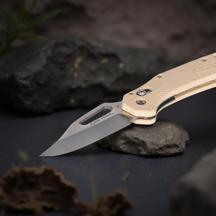 Klein KTO Resurgence Knife with Clip Point Blade and Sand Handle, Stainless Steel  - OGK002TNT