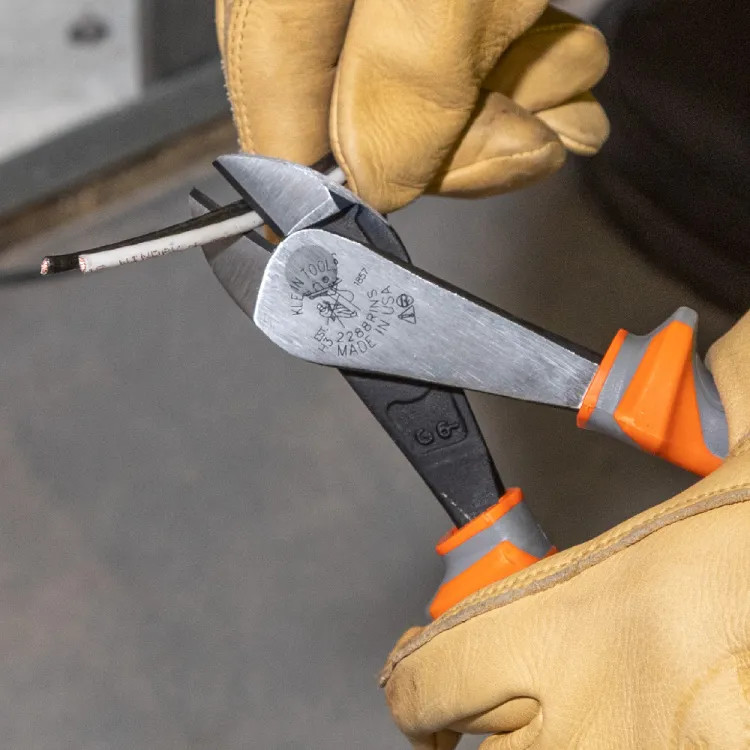 Klein 8" Insulated Diagonal-Cutting Pliers, High Leverage, 1000V - 2288RINS