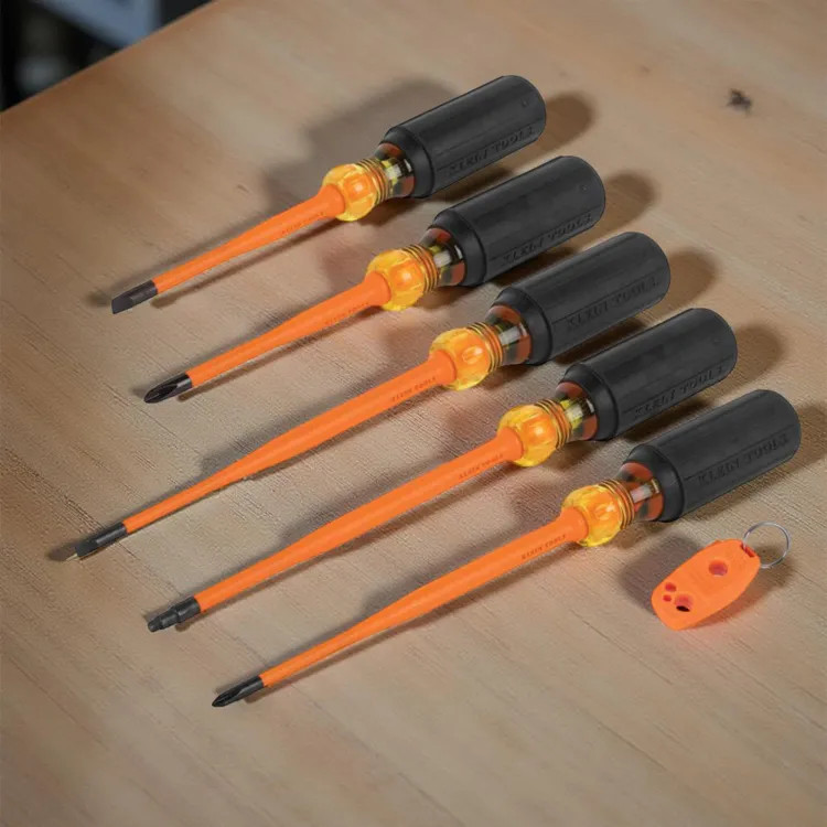 Klein 6-Piece Slim-Tip Insulated Screwdriver Set with Magnetizer, 1000V - 33736INS