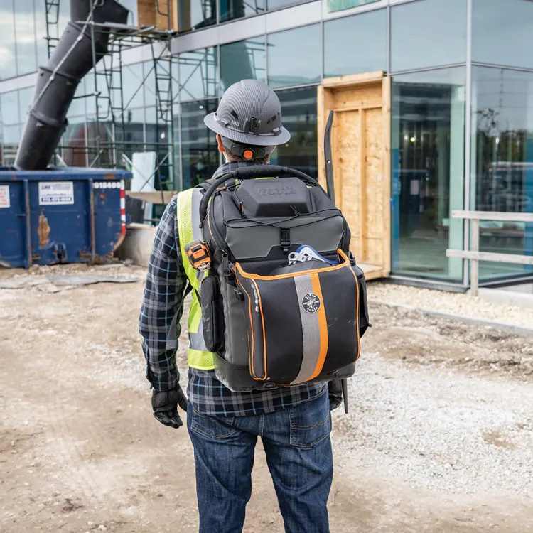 Klein Tradesman Pro Ironworker and Welder Backpack, 27 Pockets, 50 lb Weight Capacity, Ballistic Weave - 55665 