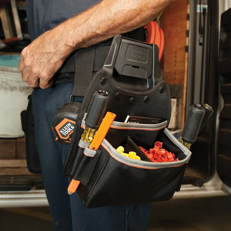 Klein Tradesman Pro Modular Parts Pouch with Belt Clip, 7 Pockets - 55913