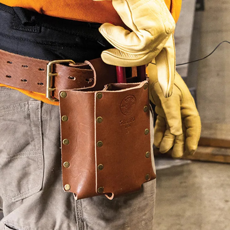 Klein 3-Pocket Leather Tool Holder - 5818P3
