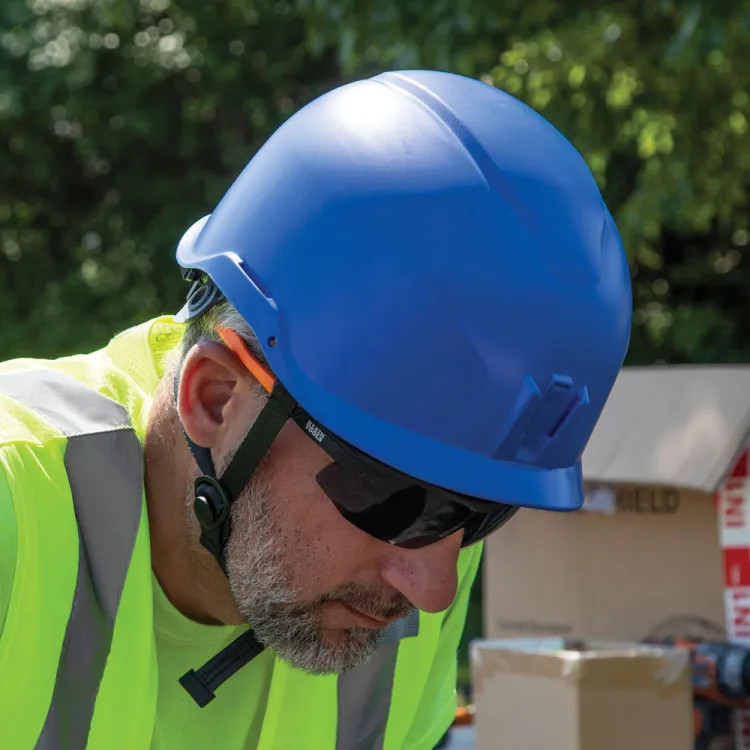 Klein Non-Vented Safety Helmet, Class E, Blue - 60147
