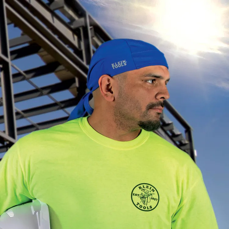 Klein 2-Pack Cooling Do Rag, Blue, One Size, Polyester/Rubber - 60180