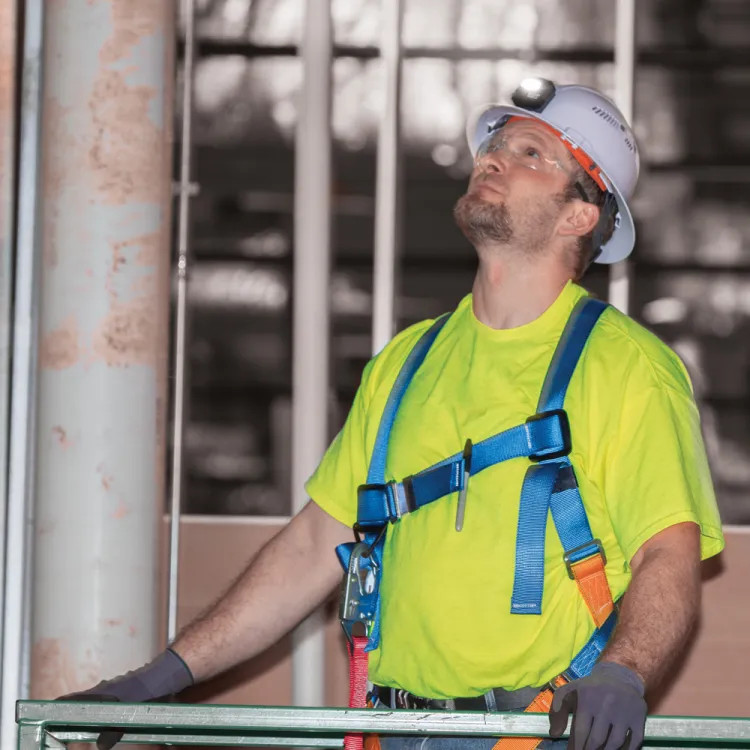 Klein Vented Hard Hat with Rechargeable Headlamp, Full Brim, Class C, White - 60407RL 