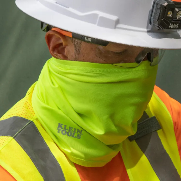 Klein Neck and Face Cooling Band, Polyester/Spandex, High-Visibility Yellow, One Size - 60465