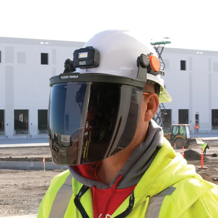 Klein Replacement Face Shield Lens for Full Brim Hard Hat, Gray Tint, Polycarbonate - 60531