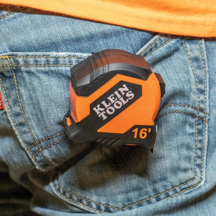 Klein 16' Compact Tape Measure with Double Hook, SAE - 9516