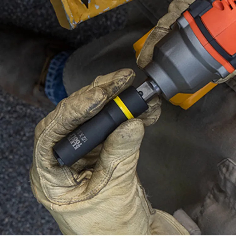 Klein 2-in-1 Impact Socket, 6-Point, 1/2" x 3/8" Hex, 1/2" Drive Size, Steel - 66061