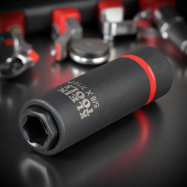 Klein 2-in-1 Impact Socket, 6-Point, 5/8" x 7/16" Hex, 1/2" Drive, Steel - 66062
