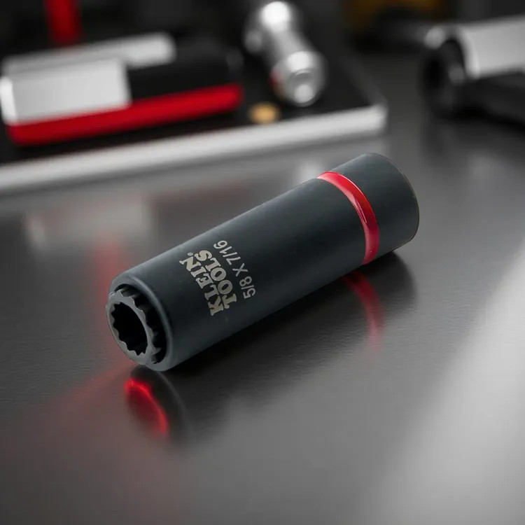 Klein 2-in-1 Impact Socket, 12-Point, 5/8" x 7/16", 1/2" Drive, Steel - 66012