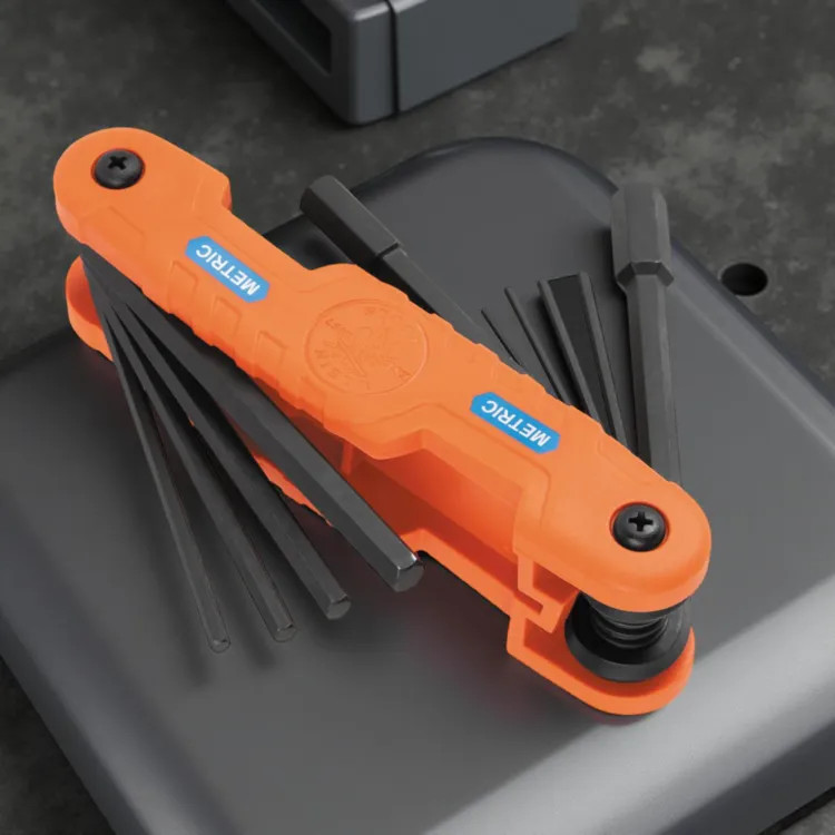 Klein Pro Folding Hex Key Set, 10-Key, Metric - 70550M
