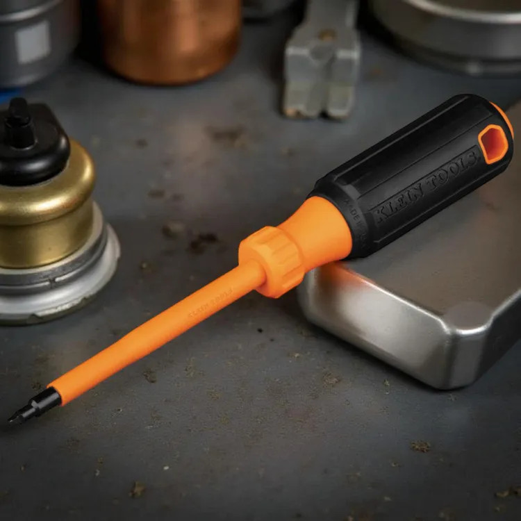 Klein #1 Square Insulated Screwdriver with 4" Round Shank - 6884INS