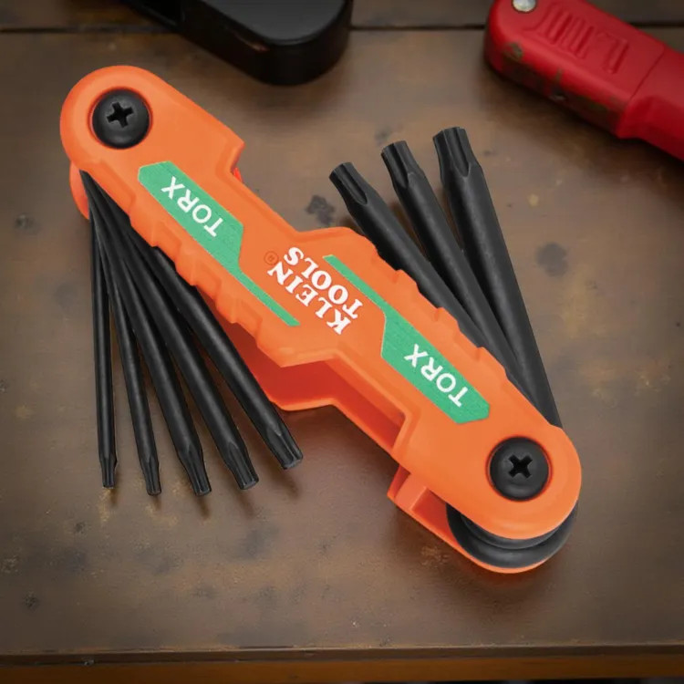 Klein Compact Folding Hex Key Set, 8-Key, Torx, Steel - 70540T