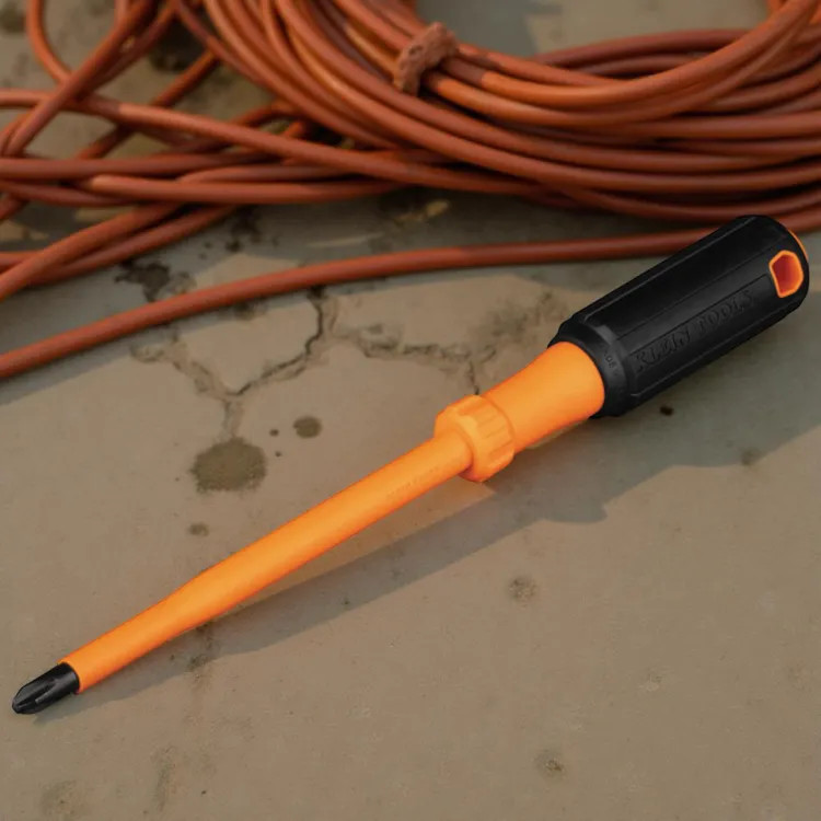 Klein #3 Phillips Insulated Screwdriver, 6" Round Shank - 6876INS
